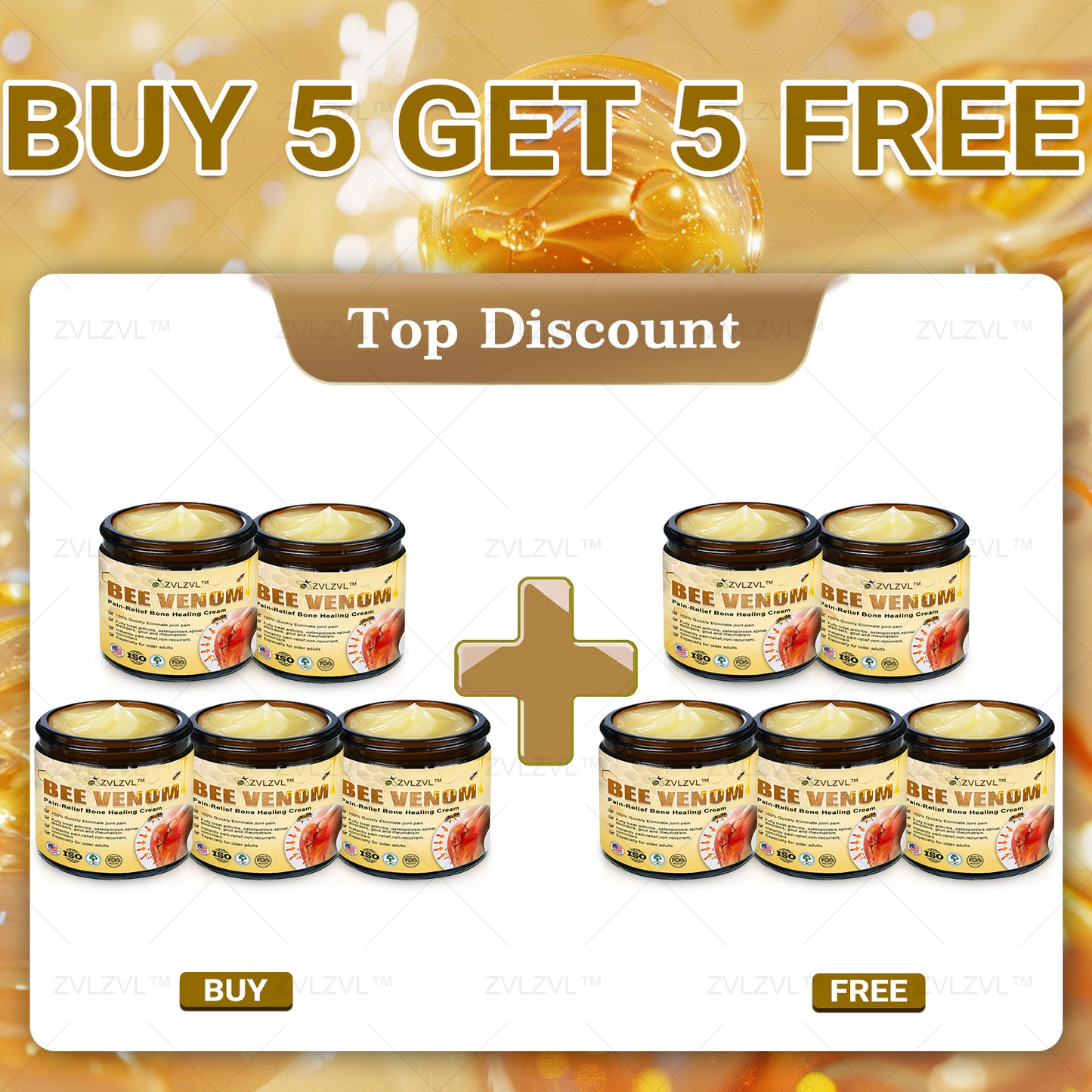 ZVLZVL™ Bee Venom Instant Pain Relief Arthritis Therapy Cream