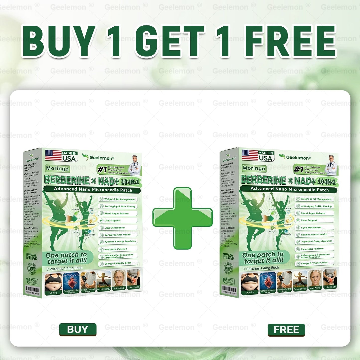 𝐆𝐞𝐞𝐋𝐞𝐦𝐨𝐧® 𝐌𝐨𝐫𝐢𝗻𝗴𝗮 · 𝐁𝐞𝐫𝐛𝗲𝗿𝗶𝗻𝗲 × 𝗡𝗔𝗗+ 𝟏𝟎 𝐢𝐧 𝟏 𝐀𝐝𝐯𝐚𝐧𝐜𝐞𝐝 𝗡𝗮𝗻𝗼 𝗠𝗶𝗰𝗿𝗼𝗻𝐞𝐞𝐝𝐥𝐞 𝐏𝐚𝐭𝗰𝗵(Just once a day, visible changes in 7 days) For obesity, cardiovascular health, diabetes, sleep apnea, thyroid gland, intestinal health, joint problems and more