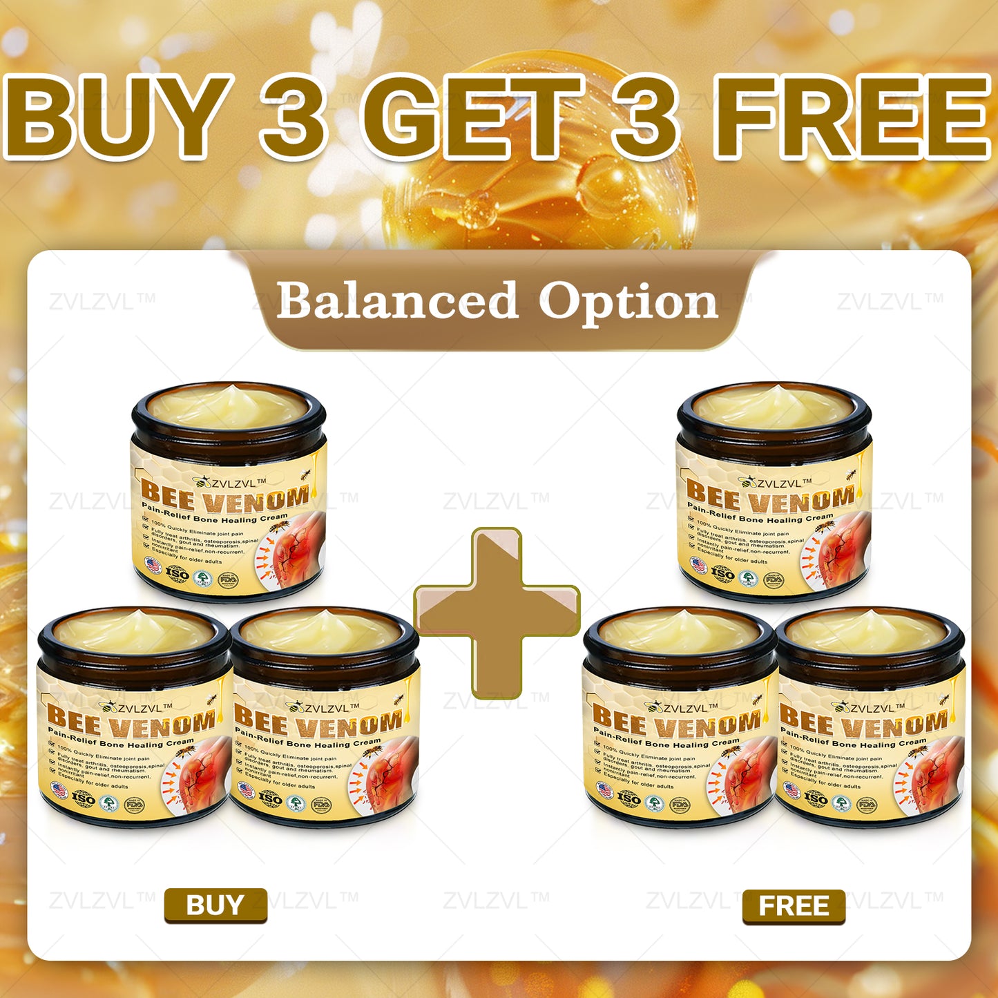 ZVLZVL™ Bee Venom Instant Pain Relief Arthritis Therapy Cream