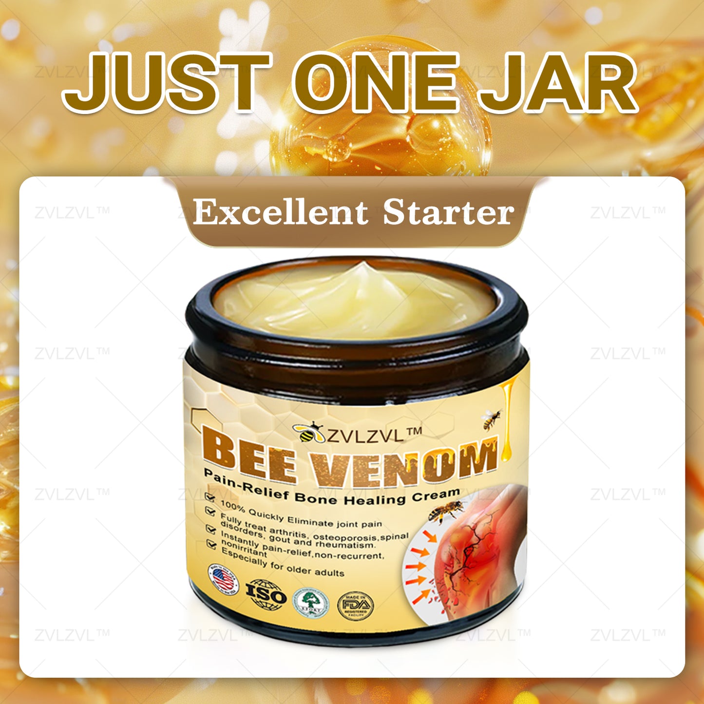 ZVLZVL™ Bee Venom Instant Pain Relief Arthritis Therapy Cream